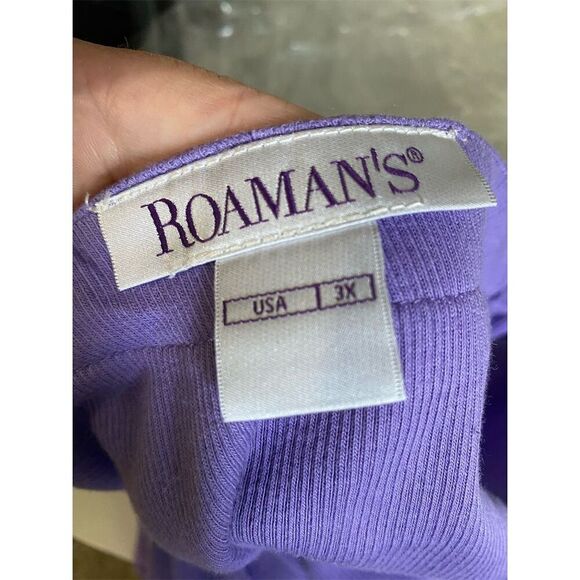 Roaman's Women's Plus 3XL Purple Sequin-Trimmed Cardigan Sweater 1973 - Picture 6 of 8